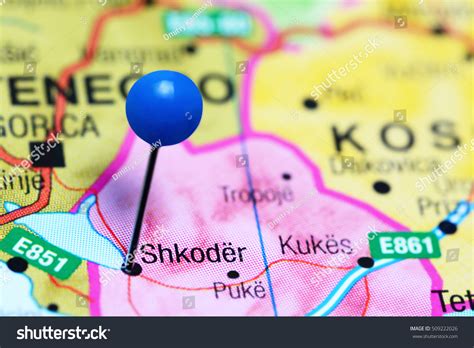 Shkodra Pinned On A Map Of Albania Stock Photo 509222026 : Shutterstock