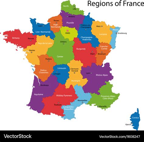 France map Royalty Free Vector Image - VectorStock