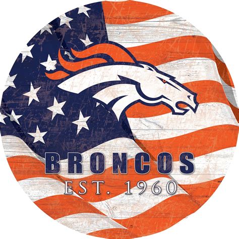 Denver Broncos 12" Team Color Flag Sign