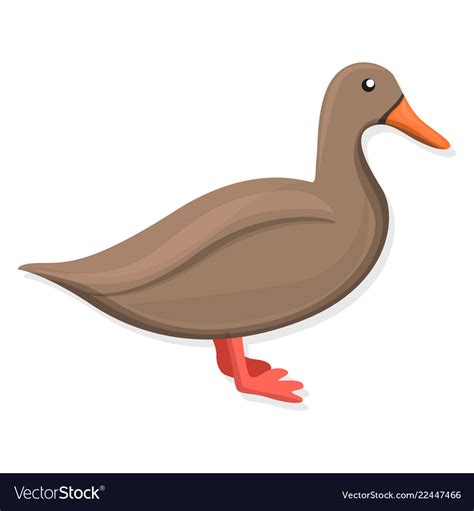 Brown duck icon cartoon style Royalty Free Vector Image