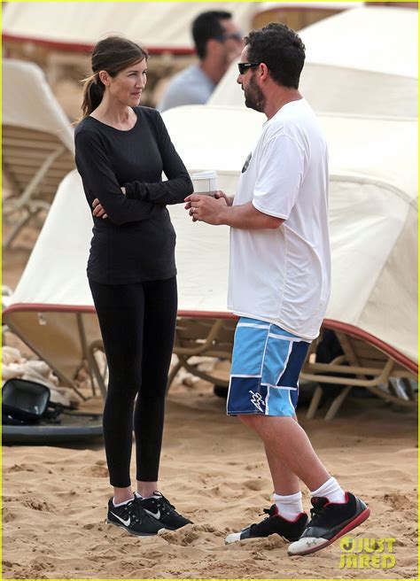 Full Sized Photo of adam sandler spends relaxing beach day with wife ...