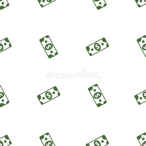 Vector Seamless Pattern of Paper Dollar Symbol on White Background ...