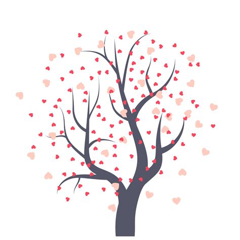 tree with hearts 17637310 Vector Art at Vecteezy