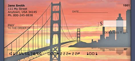 Golden Gate Bridge Sunset Personal Checks - Save 50% On Golden Gate Bridge Bank Checks