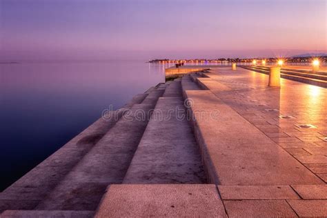 Sea Organ Morske Orgulje in Zadar at Sunrise, Architectural Landmark ...