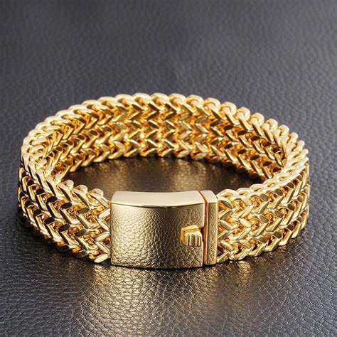 men's gold jewelry | 2016 New Brand Gold Bracelet Men Luxury Best ...