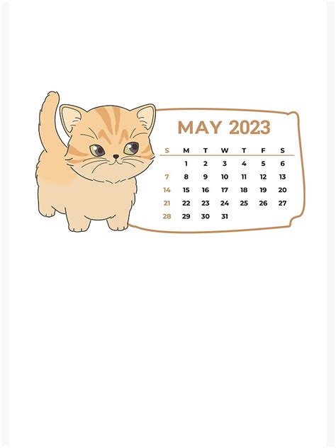 "Cute Cats Calendar 2023, May 2023 Calendar For Cat Lovers, Monthly ...