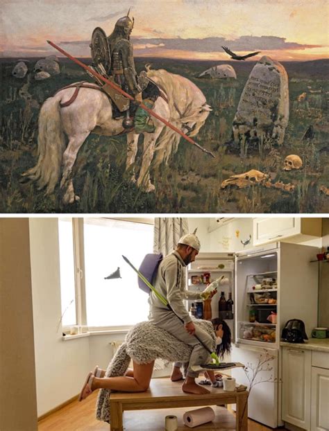 Isolation Art Challenge Has People Recreating Paintings in Their Homes