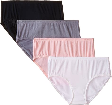 Fruit of the Loom Women`s 4 Pack Breathable Low Rise Briefs