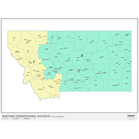 Montana Congressional Districts Wall Map By Mapshop The Map Shop | The Best Porn Website