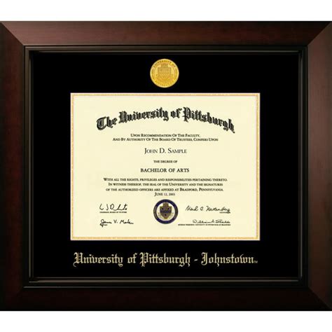 University of Pittsburgh Johnstown Legacy Diploma Frame