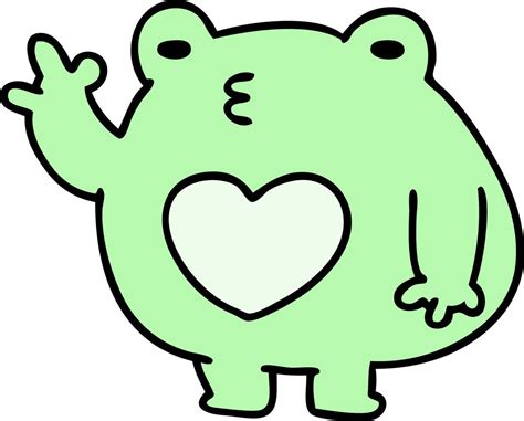 cartoon of a cute waving frog with love heart 12413522 Vector Art at Vecteezy