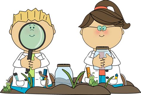 Kids in Science Class Clip Art - Kids in Science Class Vector Image