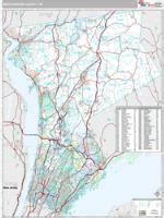 Westchester County, NY Zip Code Wall Map Red Line - MarketMAPS