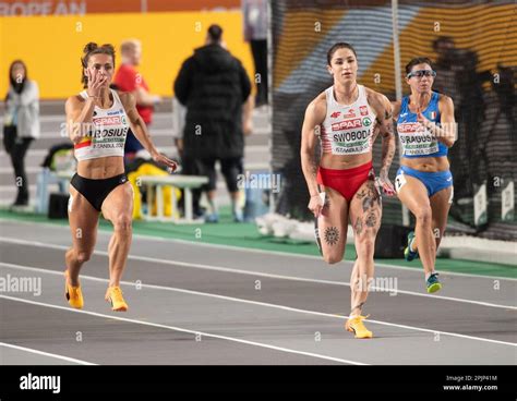 Ewa Swoboda of Poland competing in the women’s 60m semi final at the ...