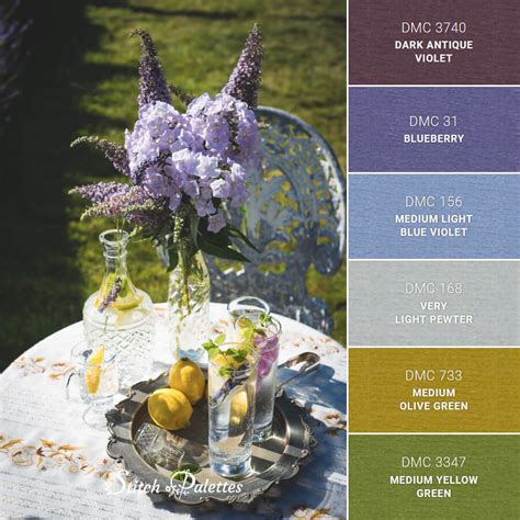 Lavender Lemonade - Embroidery Color Palette (With Thread Codes)