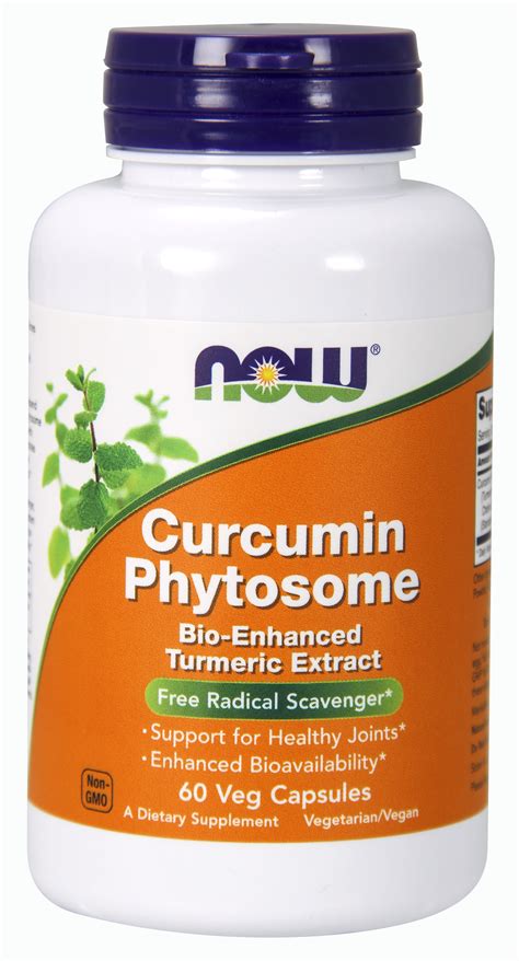 NOW Supplements, Curcumin Phytosome, Bio-Enhanced Turmeric Extract, 60 Veg Capsules - Walmart ...