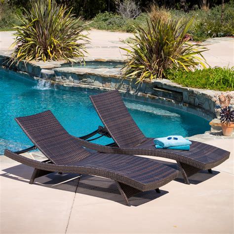 Hamlin Outdoor Wicker Chaise Lounge Chairs, Set of 2, Brown - Walmart.com