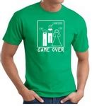 Game Over Marriage Ceremony T-shirt Funny Black Tee - White Print - Game Over Ceremony T-Shirts