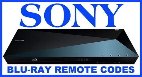 Sony Blu Ray Player Remote Control Codes - Codes For Universal Remotes