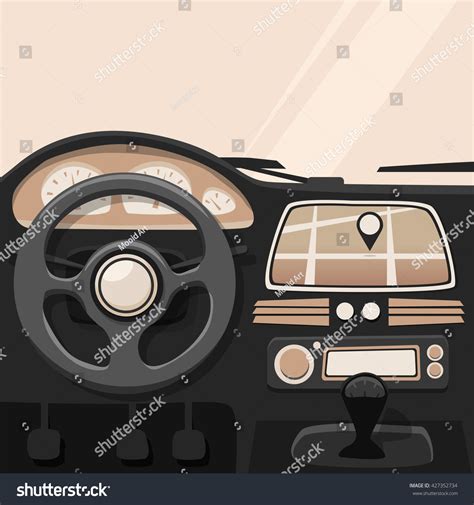 Vehicle Interior Inside Car Vector Cartoon Stock Vector (Royalty Free ...