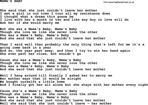 Johnny Cash song: Mama's Baby, lyrics