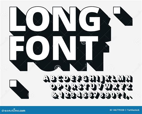 Long Shadow Font. Retro Boldness 3d Alphabet, Old Bold Type and Vintage Cool Typography Hipster ...