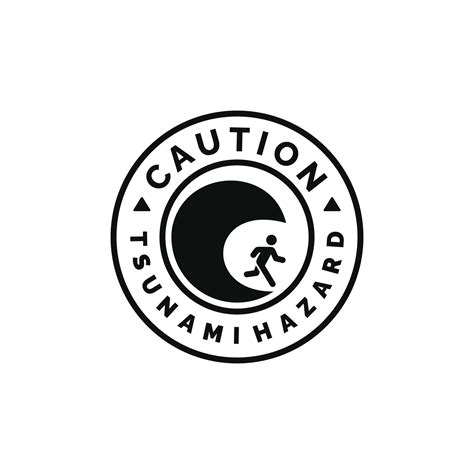 Tsunami hazard caution warning symbol design vector 26128272 Vector Art at Vecteezy