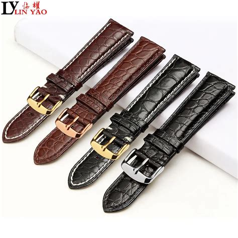 High Quality Real Alligator Watch Strap Genuine Leather Watch Bands For ...