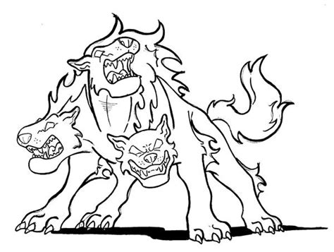 Cerberus Easy Coloring Pages