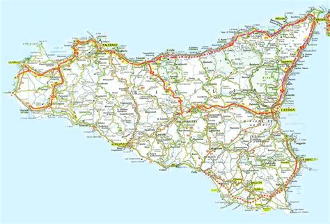 Sicily Road Map - MapSof.net