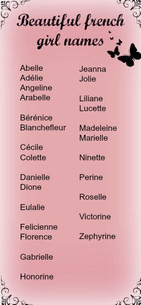 Beautiful, unusual french girl names for writing, naming characters and... Babys... of course. # ...