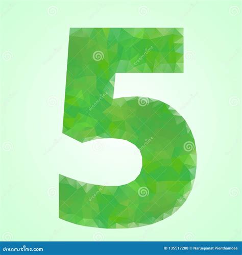 Number 5 Color Green Crystal Stock Vector - Illustration of stone, font ...