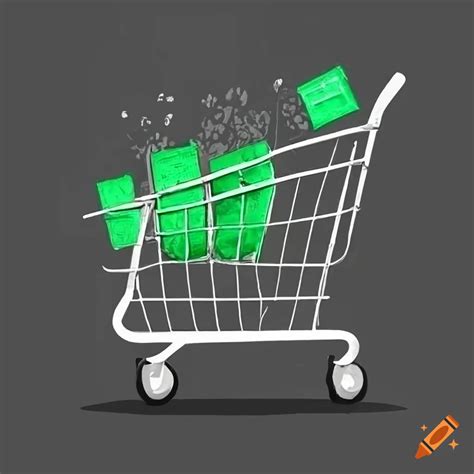 Green shopping cart icon on Craiyon