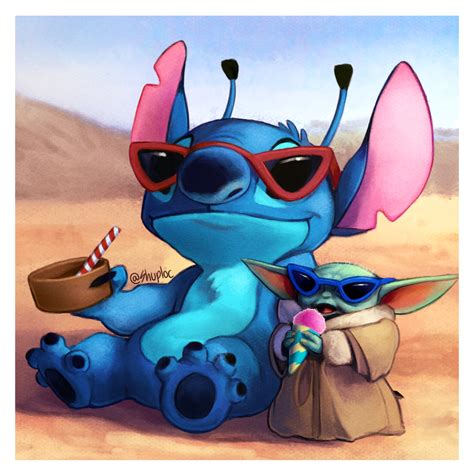 Stitch And Baby Yoda Logo