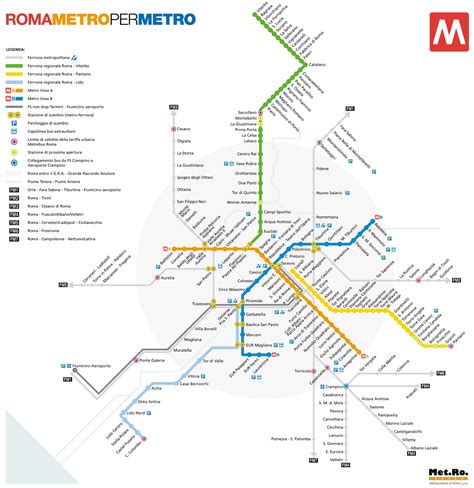 Rome City Metro Map • Mapsof.net