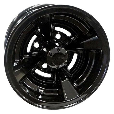 10" Golf Cart Wheel, Black Rim, 10x7 ET-25