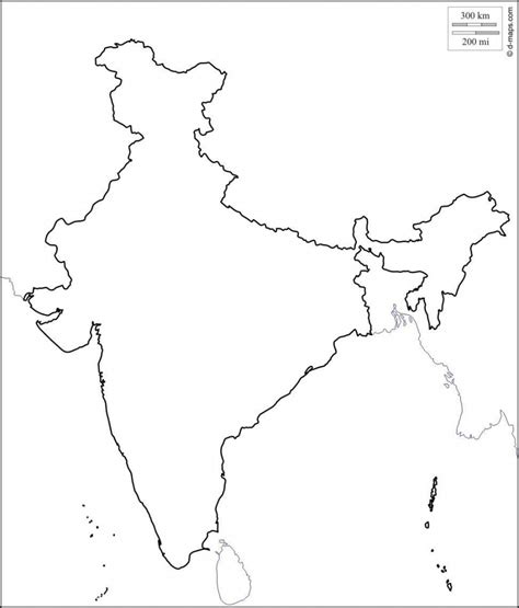 Physical Map Of India Blank Printable | Printable Maps