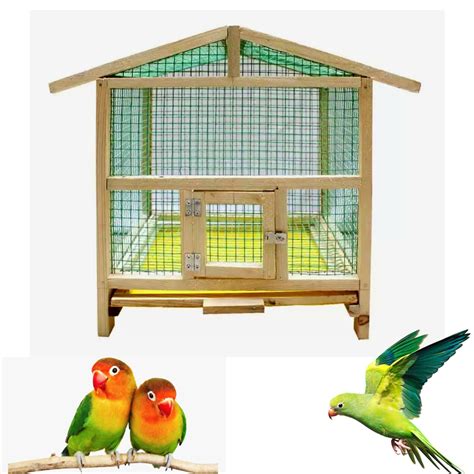 Ammaieesan organic wood love birds cage - Small Size in wood and Clay ...