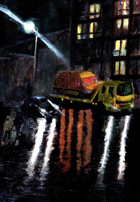 Painting of A Rainy Night by Me : r/painting