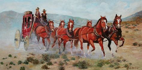 ANDRE DLUHOS Stagecoach Horses Western historic Southwest ORIGINAL Oil Painting | Art painting ...