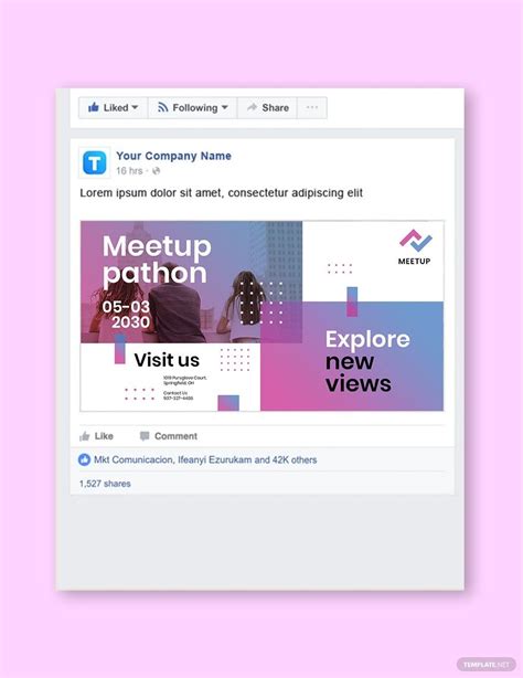 Meetup Event Facebook Post Template in PSD - Download | Template.net