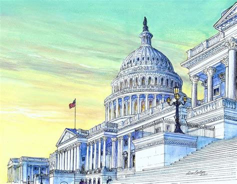 DC Capitol Building Painting by Leisa Collins | Saatchi Art