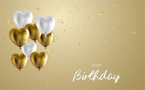 happy birthday banner template with realistic balloons. 1994704 Vector ...