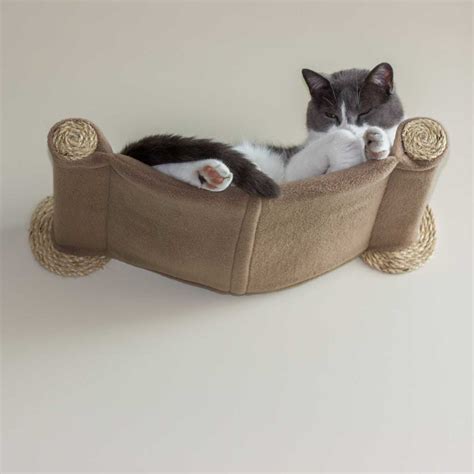 Cat Hammock - Wall Mounted Cat Bed - Tan - CatWallShelves Superstore