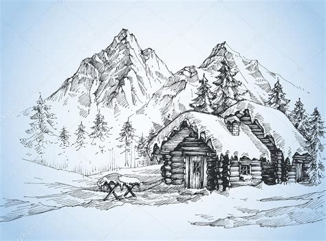 Snow Landscape Drawing at GetDrawings | Free download