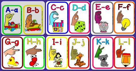 Alfabeto ilustrado en la lengua de signos para niños y niñas ...