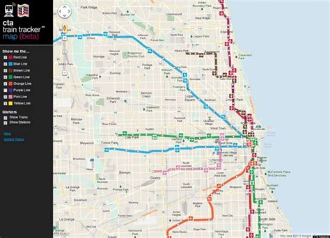 Chicago cta mapa de Chicago tren de la cta mapa (Estados unidos de América)