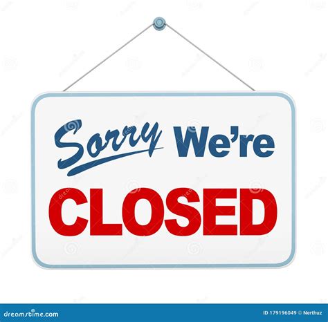 `Sorry we`re Closed` Sign Hanging Isolated Stock Illustration - Illustration of information ...