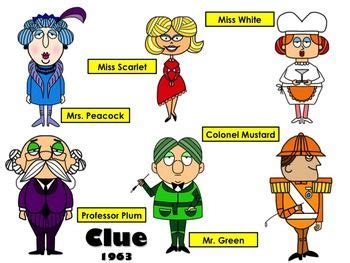 Characters from the Game Clue: A Collection of Clip Art | Clip art, Character, Clue